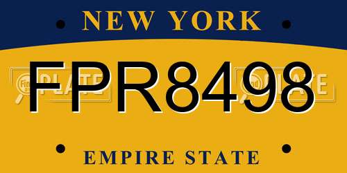 FPR8498 New York License Plate