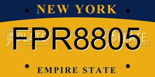 FPR8805 New York License Plate