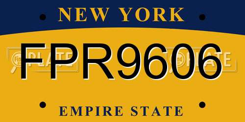 FPR9606 New York License Plate