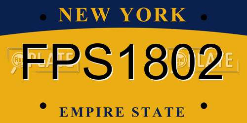 FPS1802 New York License Plate