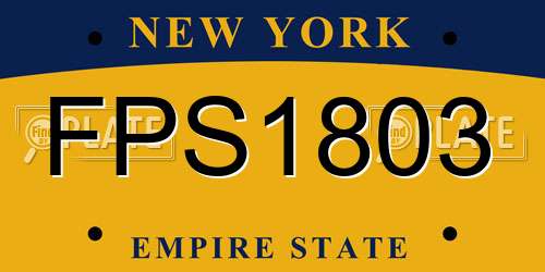 FPS1803 New York License Plate