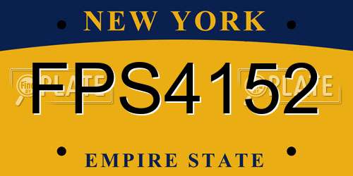 FPS4152 New York License Plate