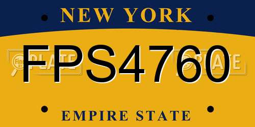 FPS4760 New York License Plate