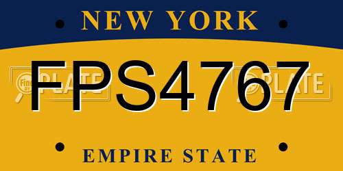 FPS4767 New York License Plate