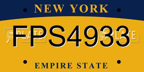 FPS4933 New York License Plate