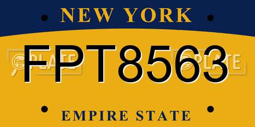FPT8563 New York License Plate