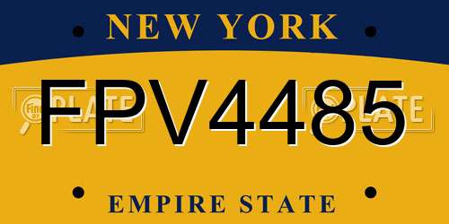 FPV4485 New York License Plate