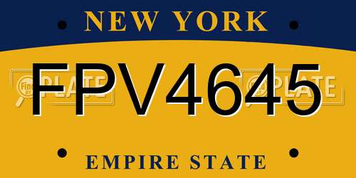 FPV4645 New York License Plate