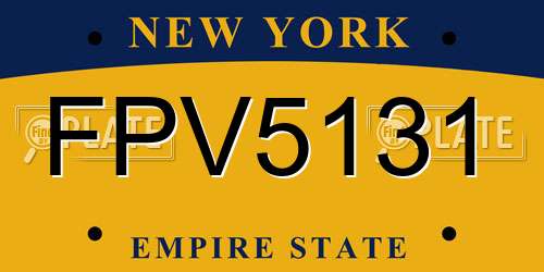 FPV5131 New York License Plate