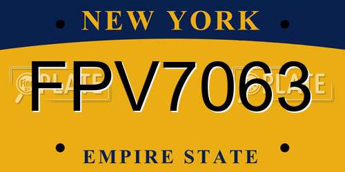 FPV7063 New York License Plate