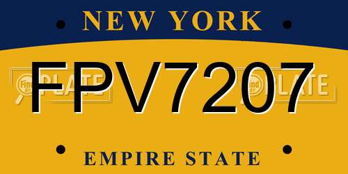FPV7207 New York License Plate