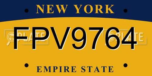 FPV9764 New York License Plate