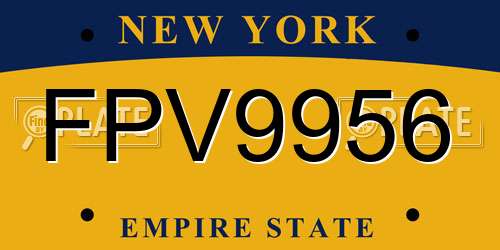 FPV9956 New York License Plate