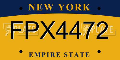 FPX4472 New York License Plate
