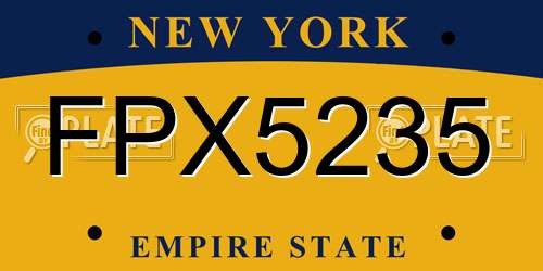 FPX5235 New York License Plate