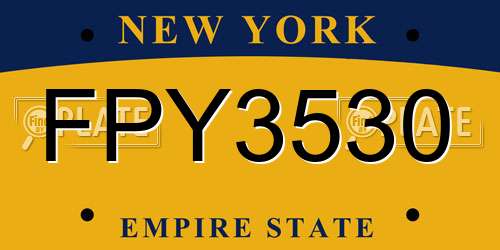 FPY3530 New York License Plate