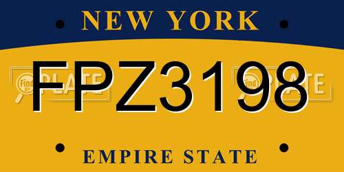 FPZ3198 New York License Plate
