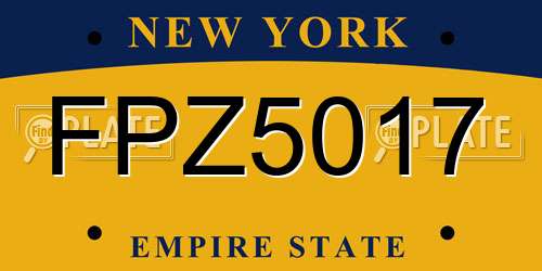 FPZ5017 New York License Plate