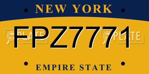 FPZ7771 New York License Plate