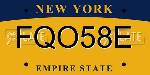 FQO58E New York License Plate
