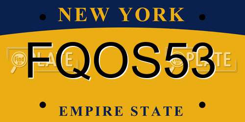 FQOS53 New York License Plate
