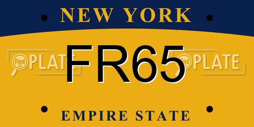 FR65 New York License Plate