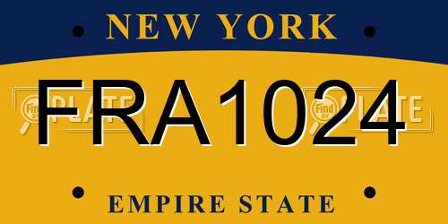 FRA1024 New York License Plate