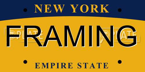 FRAMING New York License Plate