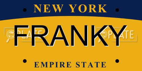 FRANKY New York License Plate