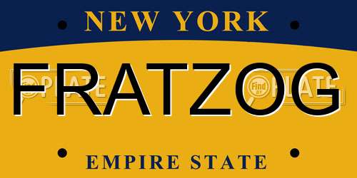 FRATZOG New York License Plate