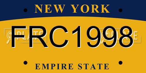 FRC1998 New York License Plate