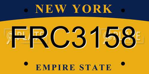 FRC3158 New York License Plate