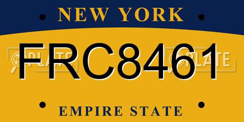 FRC8461 New York License Plate