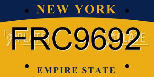 FRC9692 New York License Plate