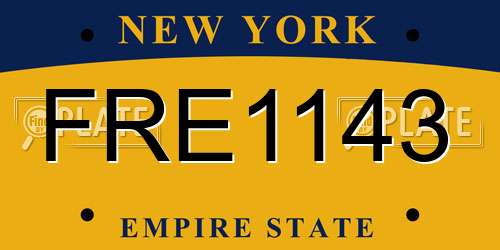 FRE1143 New York License Plate