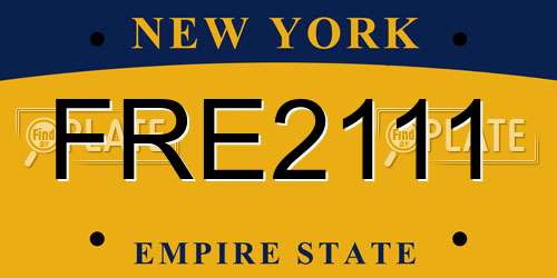 FRE2111 New York License Plate