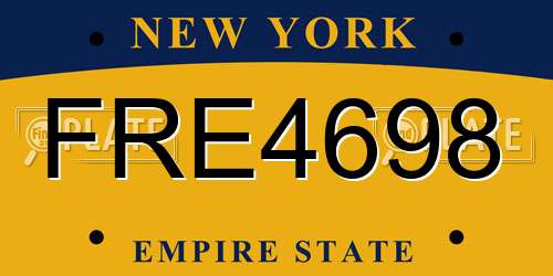 FRE4698 New York License Plate