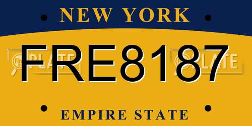 FRE8187 New York License Plate