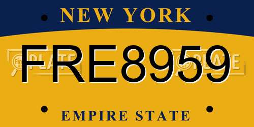FRE8959 New York License Plate