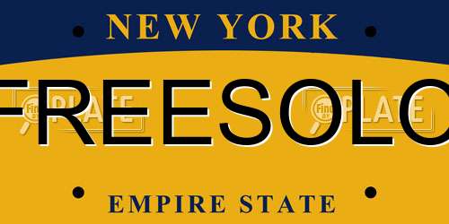 FREESOLO New York License Plate