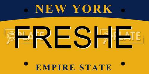 FRESHE New York License Plate