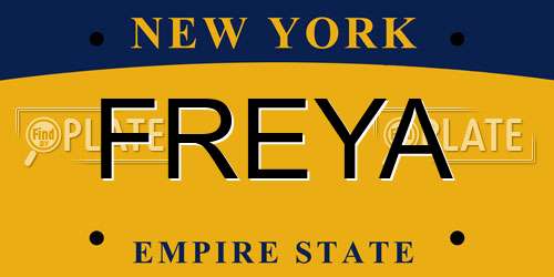FREYA New York License Plate