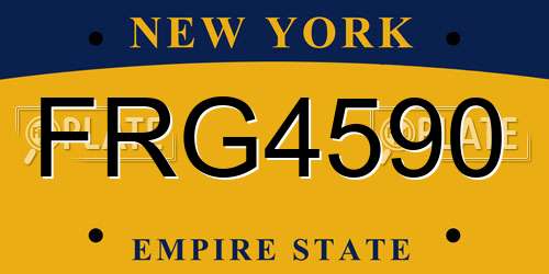 FRG4590 New York License Plate