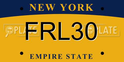 FRL30 New York License Plate