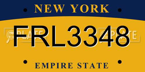 FRL3348 New York License Plate