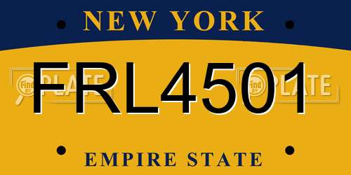 FRL4501 New York License Plate
