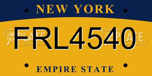 FRL4540 New York License Plate