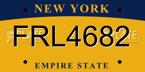 FRL4682 New York License Plate