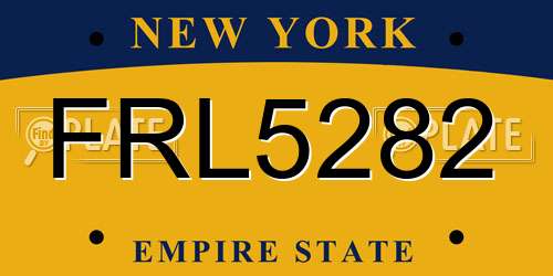 FRL5282 New York License Plate