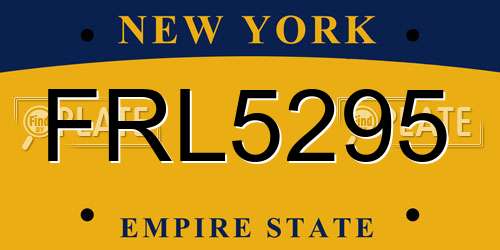 FRL5295 New York License Plate